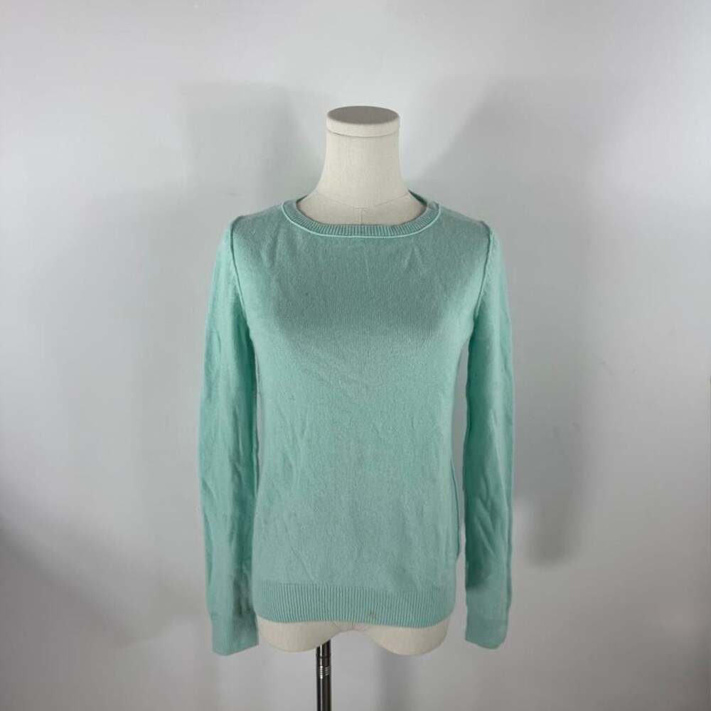Neiman Marcus Cashmere Crewneck Sweater | Seafoam Mint Green | Womens Size Small